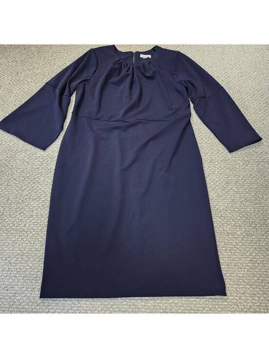 Calvin Klein Dresses & Skirts - Calvin Klein Navy Blue Bell Sleeve Dress Size 14